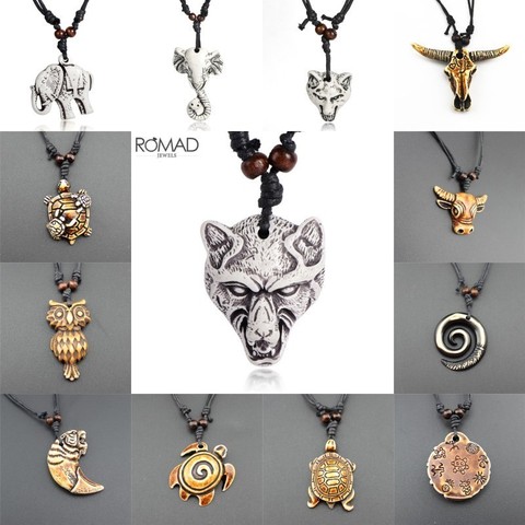 Ethnic Fashion Brave Men Handmade Animal Wolf Totem Amulet Pendant Necklace Art for Women Men Punk Jewelry Pendant Necklace ► Photo 1/6