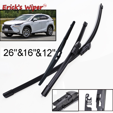 Erick's Wiper Front Rear Wiper Blades Set For Lexus NX Series NX200 NX200t NX300h 2014 2015 2016 2017 2022 26