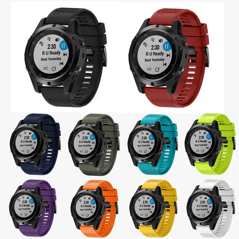 Strap Bracelet For Garmin Fenix 5X 5 5S Plus 6 6S 6X Smart 3 3HR 935  Watchbands Band Quick Release Silicone Easyfit WristBand