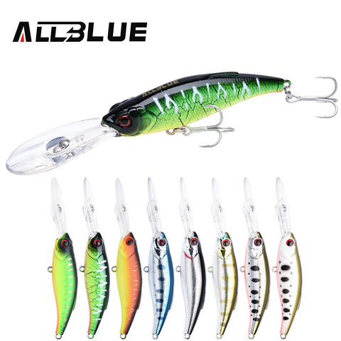 ALLBLUE DEEP CATCHER 75F Floating Fishing Lure Shad Minnow 4.5M Artificial Bait Plastic 3D Eyes Wobbler Pike Lure Fishing Tackle ► Photo 1/6