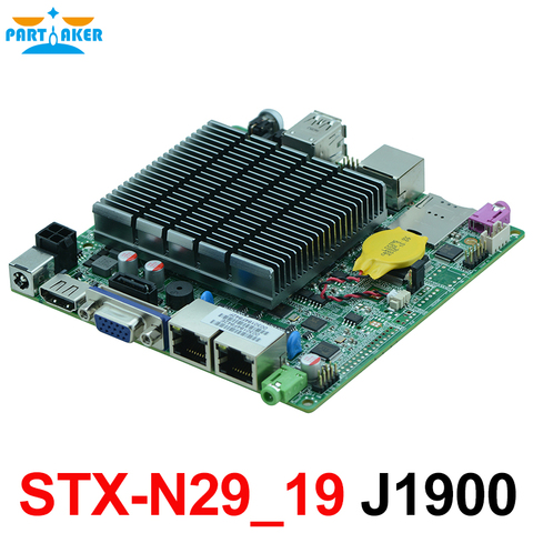 12*12 Bay trail Motherboard Dual Lan Quad Core Mainboard Fanless Dual ethernet port mini pc nano motherboard with J1900 ► Photo 1/1