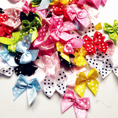 20pcs/lot 12color  Upick Dot Satin Ribbon Flowers Bows Gift Craft Wedding Decoration ► Photo 1/2