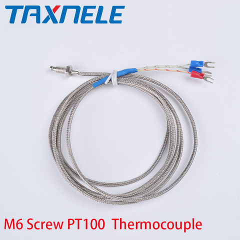 PT100 Screw Thermocouple M6 Screw PT100 Temperature Sensor PT100 Thread Thermal Resistance ► Photo 1/4