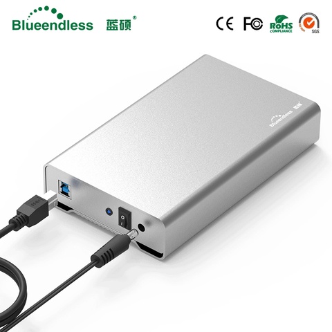 100% New Product hdd box 3.5 sata usb 3.0 hard disk disco duro 3.5 hd externo hdd case Metal Caddy &Housing Cover blueendless ► Photo 1/6