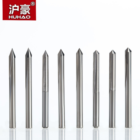 HUHAO 1PC Shank 3.175mm 2 Flutes Straight Engraving Bits Deep Cutter For Wood Hardwood CNC Carving Bits Carving Machine Tools  ► Photo 1/6