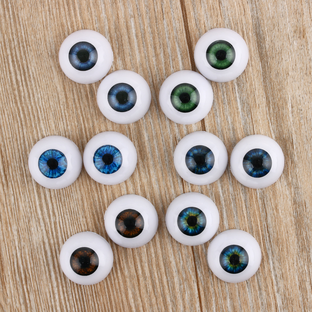 8 Pairs Plastic Oval Flat Back Eyes 5mm 6mm Iris for Mask Bear Dolls DIY 