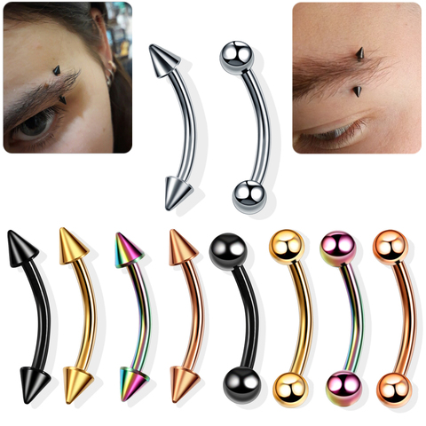 1PC G23 Titanium Eyebrow Banana Piercing Ring Curved Barbell Lip Ring Snug Daith Helix Rook Earring Cartilage Tragus Jewelry 16G ► Photo 1/6