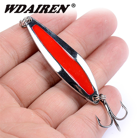 1PCS Metal Sliver Spinners Spoon lure 45mm 7g Fishing Lure Hard Bait Sequins with Bass Treble Hook Fishing tackle FA-455 ► Photo 1/6