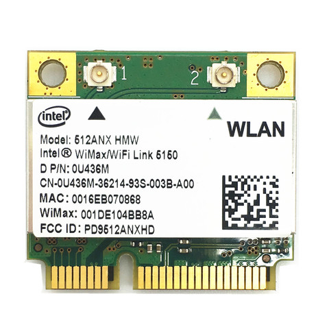 For WiMax/Wifi Link Intel 5150 512ANX 2.4/5.0GHz 300Mbps WiFi WiMax Half Size Mini PCI-E Card ► Photo 1/4