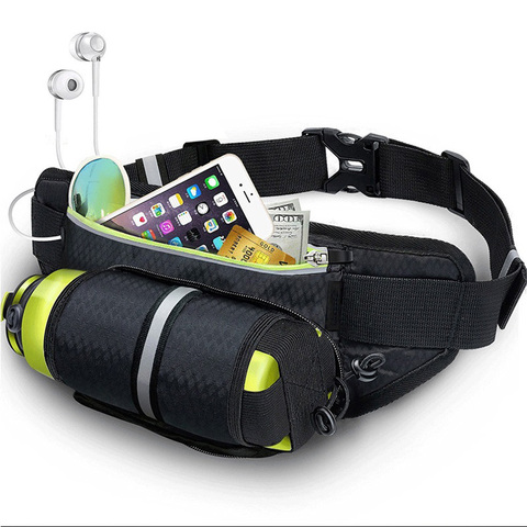 Outdoor Running Waist Bag Waterproof Phone bag with water holder Holder Jogging Belt Bag Women Gym Bag Fitness Sports YUYU ► Photo 1/6