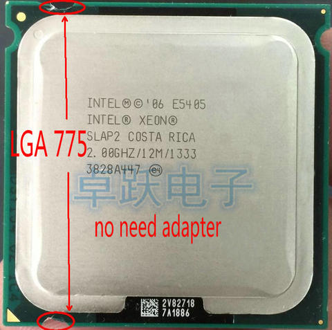 INTEL XEON E5405 2.0GHz/12M/1333Mhz/CPU equal to LGA775 Core 2 Quad Q8200 CPU,works on LGA775 mainboard no need adapter ► Photo 1/1