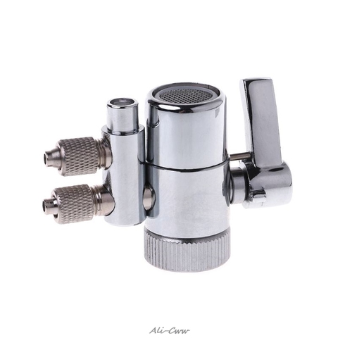 Chrome Plated Metal Faucet Aerator Dual Diverter Adapter for Water Purifier Oral Irrigator accessories valve switch ► Photo 1/6