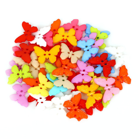 23x17mm Sewing 50Pcs/lot Mixed 2- Holes Resin Butterfly Buttons Scrapbooking Accessories DIY Home Clothes ► Photo 1/6