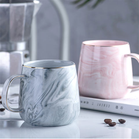Europe Milk Coffee Mugs Marble Gold Inlay Mug Breakfast Mug Office Home Drinkware Tea Cup 400ml for Lover's Gifts Dropshipping ► Photo 1/6