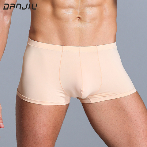 DANJIU Summer Ice Silk Men Underwear Sexy Gay Thin Soft Breathable Male Boxer Shorts Seamless Solid Underpants Calzoncillos ► Photo 1/6