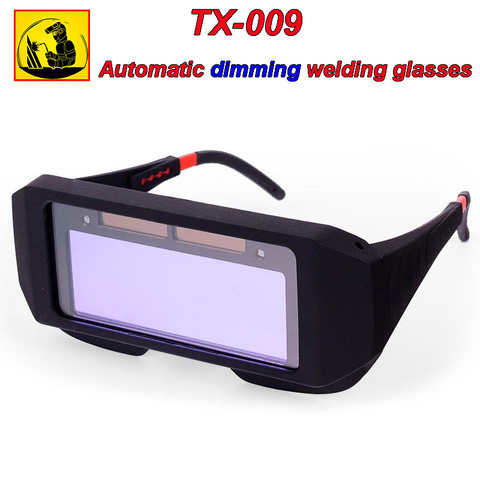 TX-009 Solar energy Automatic dimming Welding glasses 1PCS goggles + 1 PCS glasses case + 5PCS protective lens protection goggle ► Photo 1/1