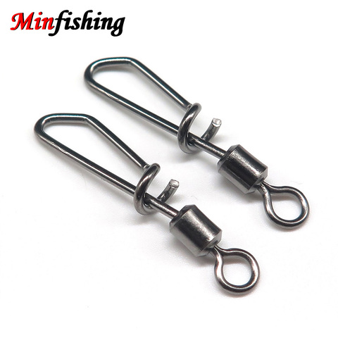 Minfishing 25 ~ 50 pcs Rolling Swivel Stainless Steel Fishing Swivel Snap Connector Fishing Hook Accessories for Sea Fishing ► Photo 1/6