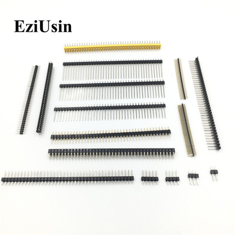 EziUsin 2.54 2.0 1.27 MM Male Femal Pinheader Right Angle Pin Header Flat Angle 10P 40P Single Double Row PCB Connector ► Photo 1/6