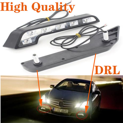 Daytime Running Lights LED White Light L-Shape Strips best LENS 12V DRL 6W DIY LED Lamp Fog Light Driving Parking Light kit ► Photo 1/6