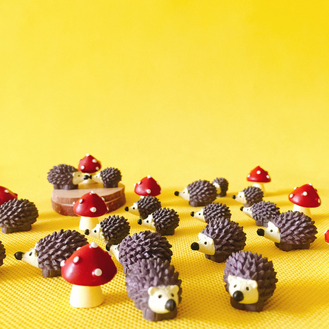 15Pcs/hedgehog with mushrooms/cute animal/fairy garden gnome/moss terrarium/crafts/bonsai/home table decor/diy supplies/figurine ► Photo 1/6