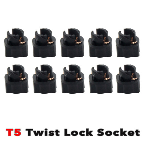 50Pcs T5 Twist-in Lock Wedge Dashboard instrument Panel Dash Light Bulb Base 3/8