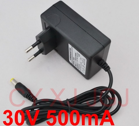 1PCS 30V 500mA AC 100V-240V Converter Adapter DC 30V 0.5A 500mA Power Supply EU Plug  5.5mm x 2.1mm ► Photo 1/1