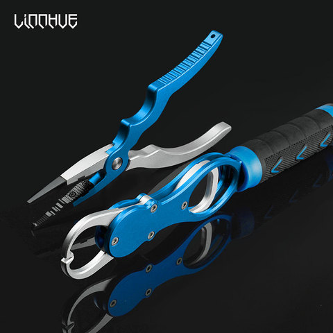 LINNHUE Best Aluminum Alloy Fishing Pliers Grip Set Fishing Tackle Gear Hook Recover Cutter Line Split Ring Fishing Accessories ► Photo 1/6