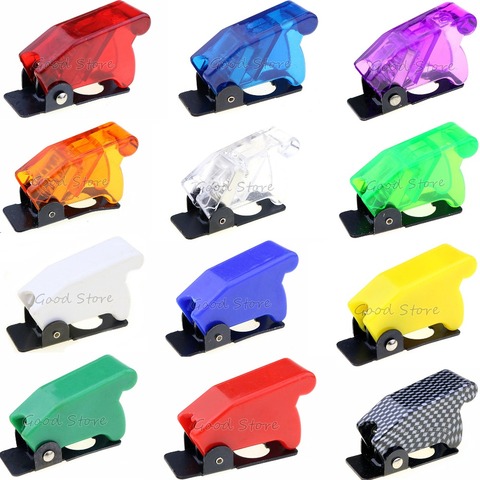 1PCS Auto Car Boat Truck Illuminated Led Toggle Switch's Safety Aircraft Flip Up Cover Guard Red Blue Green Yellow White ► Photo 1/6