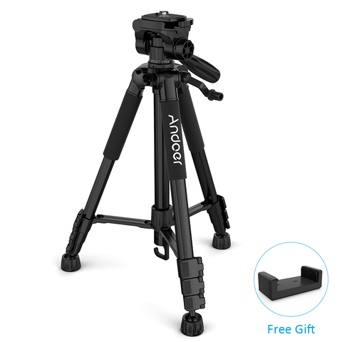 Andoer TTT-663N Travel Camera Tripod for Photography Video Shooting DSLR SLR Camcorder with Carry Bag Phone Clamp Camera Tripod ► Photo 1/6
