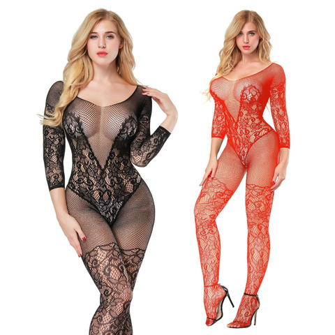 fantisy Sexy Teddy Bodystockings Hollow Out Open Crotch Stockings Fishnet Mesh Erotic Bodysuit Erotic Lingerie Intimates ► Photo 1/6