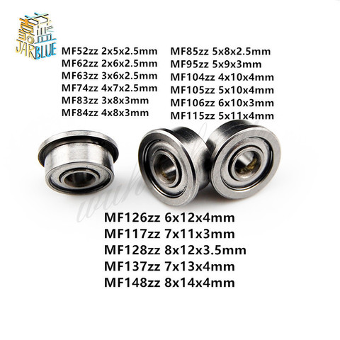 10pcs MF52ZZ MF62ZZ MF63ZZ MF74ZZ MF83ZZ MF84ZZ To MF148ZZ Miniature Flange Bearing Thin Wall Metal Shielded Flanged Bearings ► Photo 1/4