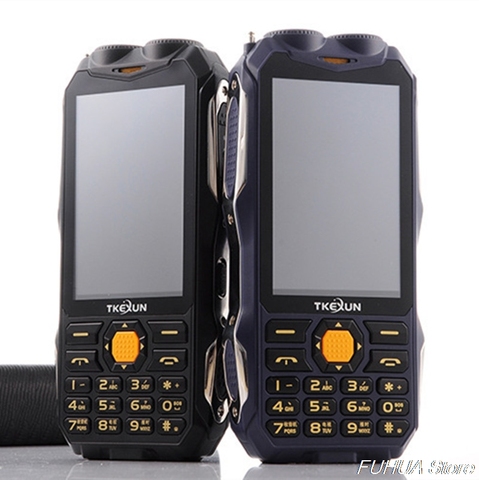 Original TKEXUN Q8 Analog TV Phone Big Battery Power Bank Supper Dual Flashlight 3.5inch Touch Screen Dual Sim Mobile Cellphone ► Photo 1/6