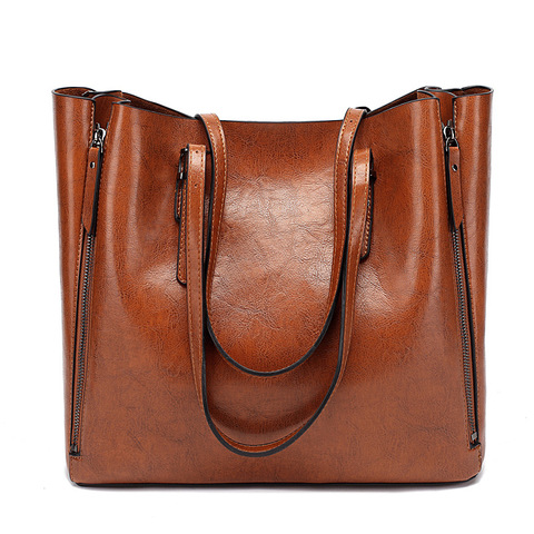 High capacity Shoulder Bags for 2022 luxury handbags women bags designer Oil wax Zipper Leather Bag sac a main bolsa feminina ► Photo 1/6