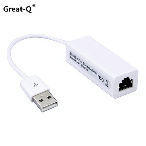 Great-Q  Usb 2.0 Wired Fast NIC network card Usb to RJ45 Network Converter Adapter laptop desktop 9700 chipest ► Photo 1/3