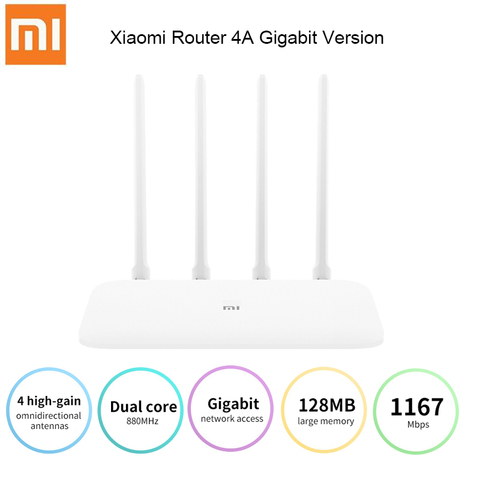 New Xiaomi Mi Router 4A Gigabit Version 2.4GHz 5GHz WiFi 1167Mbps WiFi Repeater 128MB DDR3 High Gain 4 Antennas Network Extender ► Photo 1/6