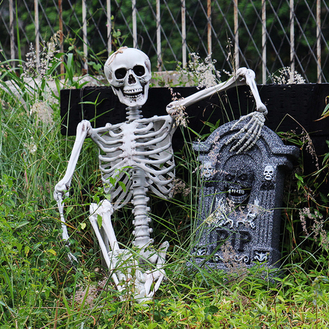 90cm Halloween Squelette Decoration For Haunted House 90cm Plastic Skull Skeleton For Bar Halloween Cosplay Skeleton Children ► Photo 1/6