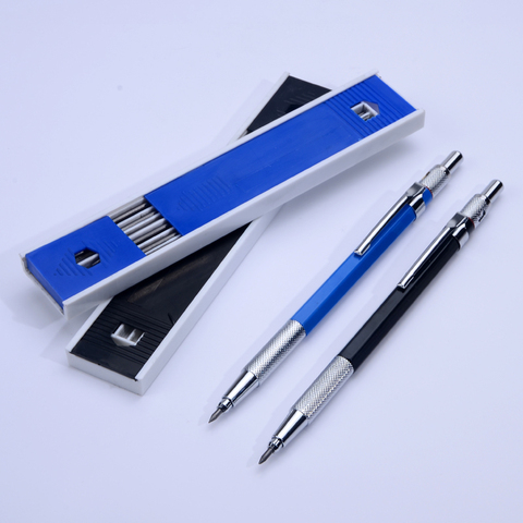 Metal Mechanical Pencils 2.0 mm 2B Lead Holder Drafting Drawing Pencil Set with 12 Pieces Leads Writing School Gifts Stationery ► Photo 1/6