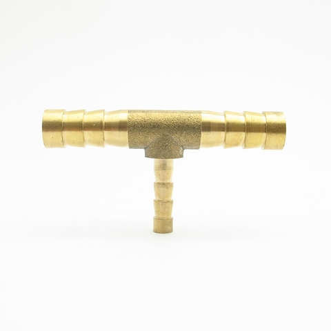 8mm Hose Barb x 4mm Hose Barb x 8mm Hose Barb Tee Brass Barbed Pipe Fitting Coupler Connector Adapter For Fuel Gas Water ► Photo 1/6