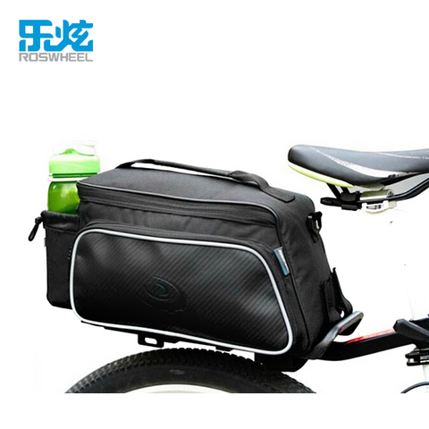 ROSWHEEL 10L Cycling Bike Carbon Fiber Leather Bicycle Rear Rack Seat Pannier Bag Pouch ► Photo 1/6