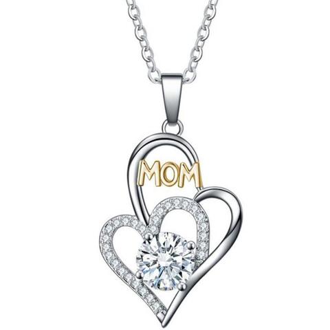 High-grade MOM necklace Mother's Day Double Heart Necklace mother's day gift ► Photo 1/4