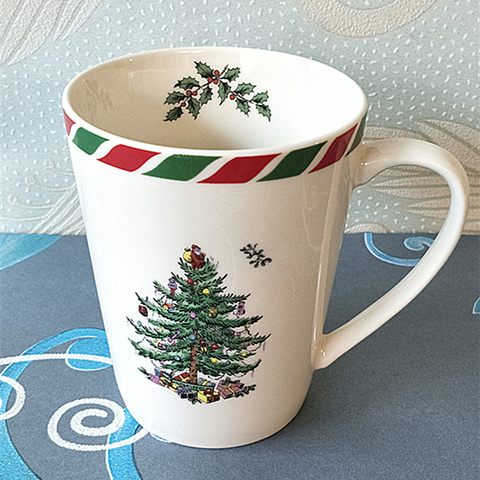 14 Oz 400 Ml Classic Christmas tree mug milk white Nordic luxury Christmas mug New Year's gift home coffee Mug Drinkware ► Photo 1/1