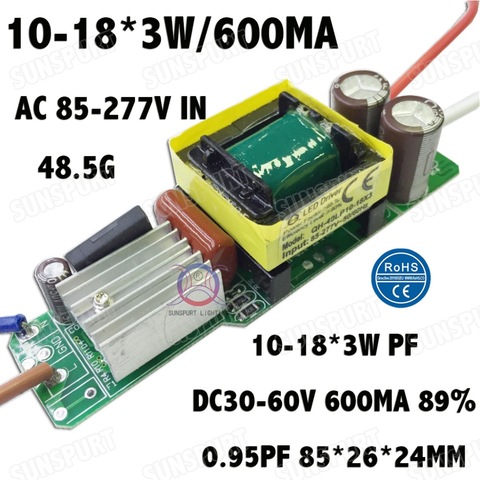 3 Pieces Isolation 36W AC85-277V LED Driver 10-18x3W 600mA DC30-60V  LEDPowerSupply Constant Current LED Bulb Lamp Free Shipping ► Photo 1/6