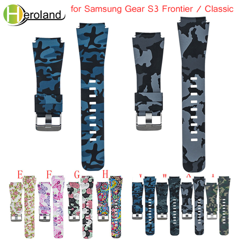 Sport soft Silicone strap for Samsung Gear S3 Frontier Classic Watch band Replacement Printing Pattern Smart Wristband Bracelet ► Photo 1/6