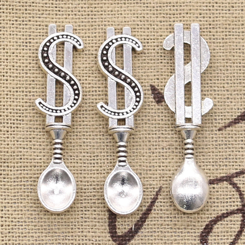 20pcs Charms Money Dollar Spoon 37x9mm Antique Silver Color Plated Pendants Making DIY Handmade Tibetan Silver Color Jewelry ► Photo 1/1