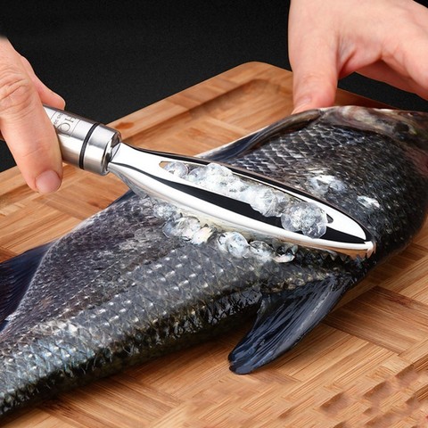 stainless Fish scales Scraping Graters Fast Remove Fish Cleaning Peeler Scraper fish bone tweezers kitchen accessorie tool gadge ► Photo 1/6