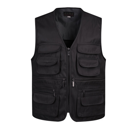 b 2022 Men Multi-Pocket Classic Waistcoat Male Sleeveless Unloading Solid Coat Work Vest Photographer Tactical Masculino Jacket ► Photo 1/6