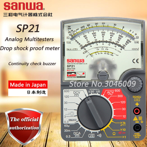 sanwa SP21 Analog Multitesters, multi-function / multi-range pointer multimeter zero center instrument off beep battery check ► Photo 1/6