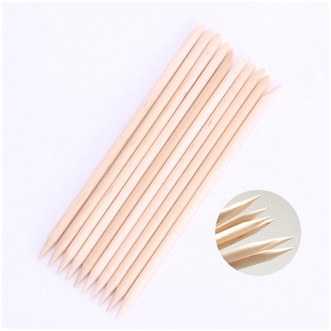 New 30/50pcs/lot Orange Wooden Nail Art Stick Double End Dead Skin Fork Cuticle Pusher Remover Pedicure Manicure Tools ► Photo 1/6