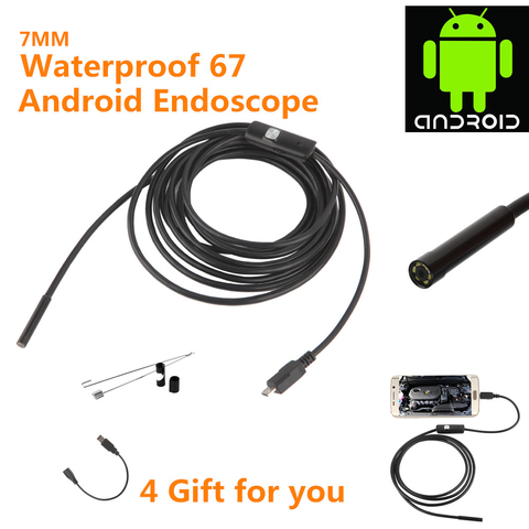 6 LED 7mm Lens IP67 1M USB Endoscope for Android Smartphone and PC 