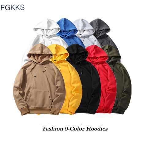 FGKKS Fashion Brand Men Casual Hoodie 2022 Autumn Male Solid Color Pullover Hoodies Unisex Casual Hoodie Top Male EU Size S-2XL ► Photo 1/6